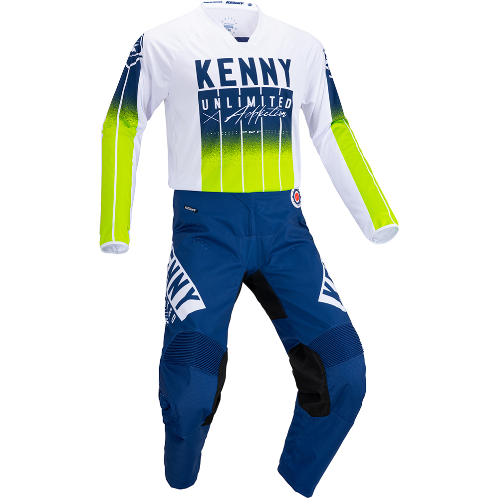 Kenny - Maillot Performance Stripes Blanc / Navy / Vert