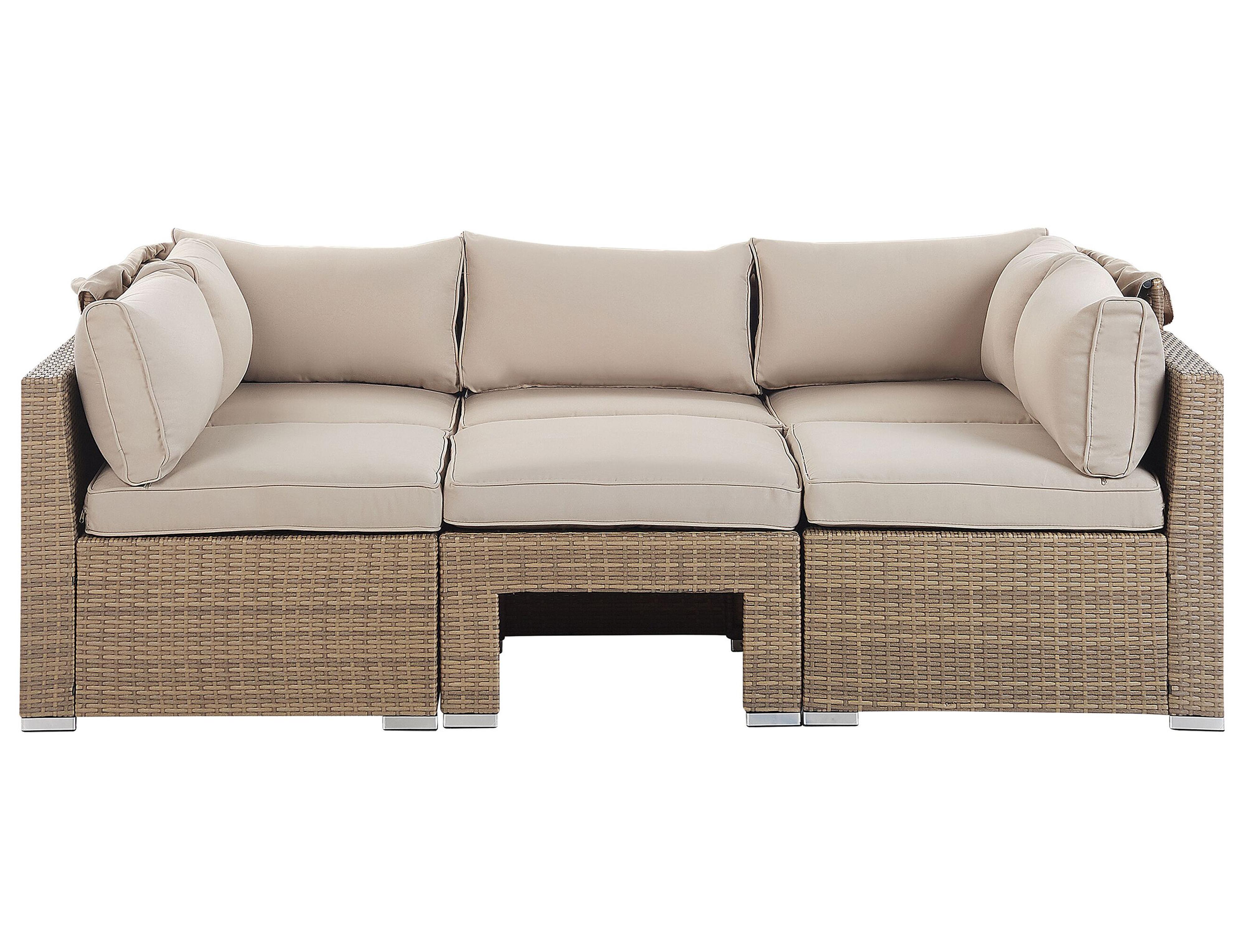 Loungeset met tafel 5-zits COCCOLIA modulair PE rotan Beige