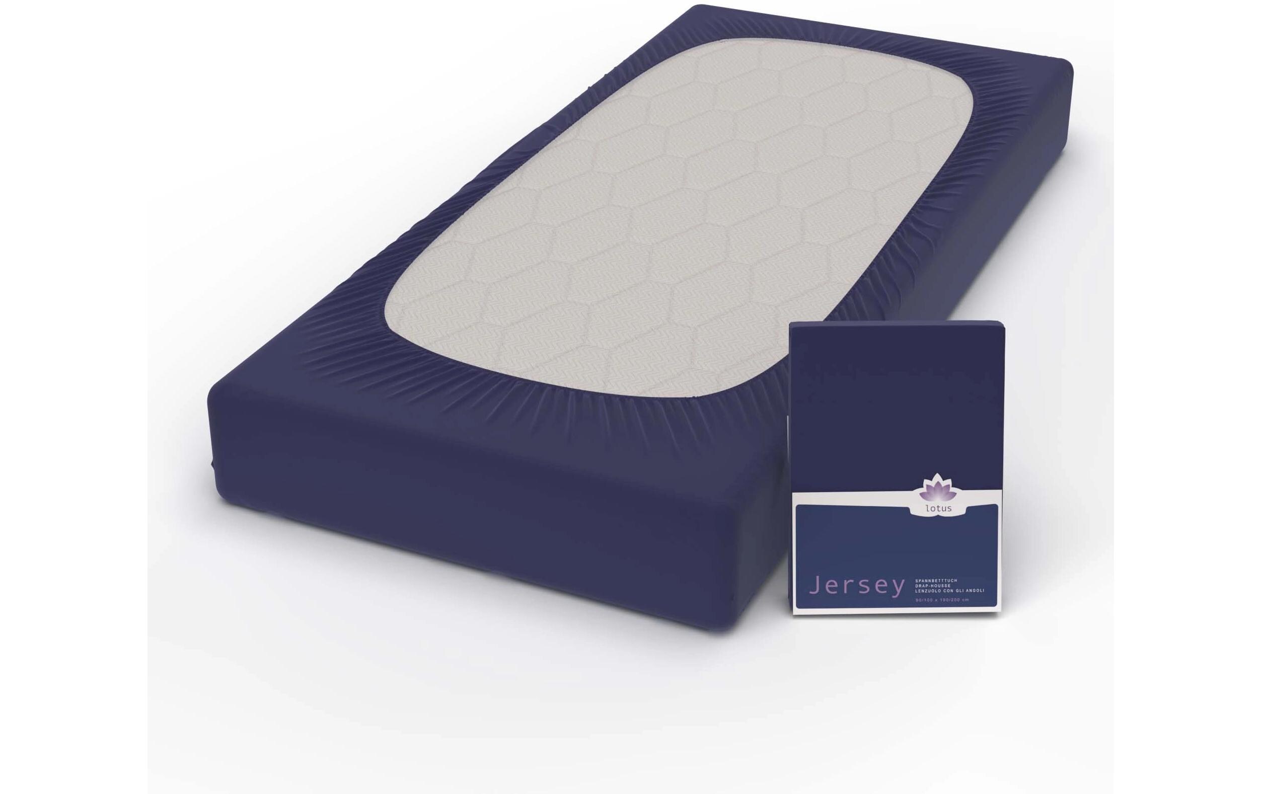 Fixleintuch Jersey Comfort 90-100 x 200 cm, MarineblauJersey Spannbetttuch aus 100% Baumwolle