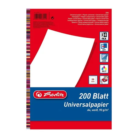 Herlitz Universalpapier DIN A4, 90 g, weiß, 200 Blatt