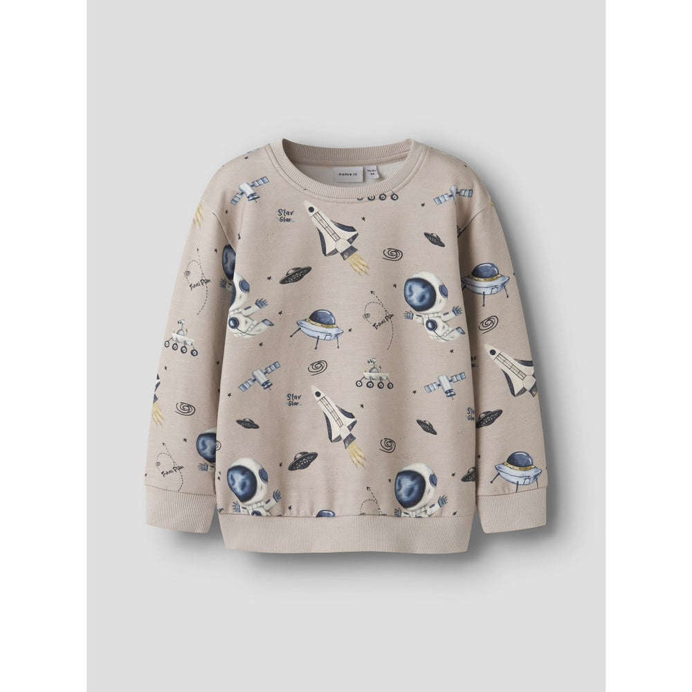 Køb Name It Chateau Gray Nmmdace Ls Nreg Sweat Unb Box