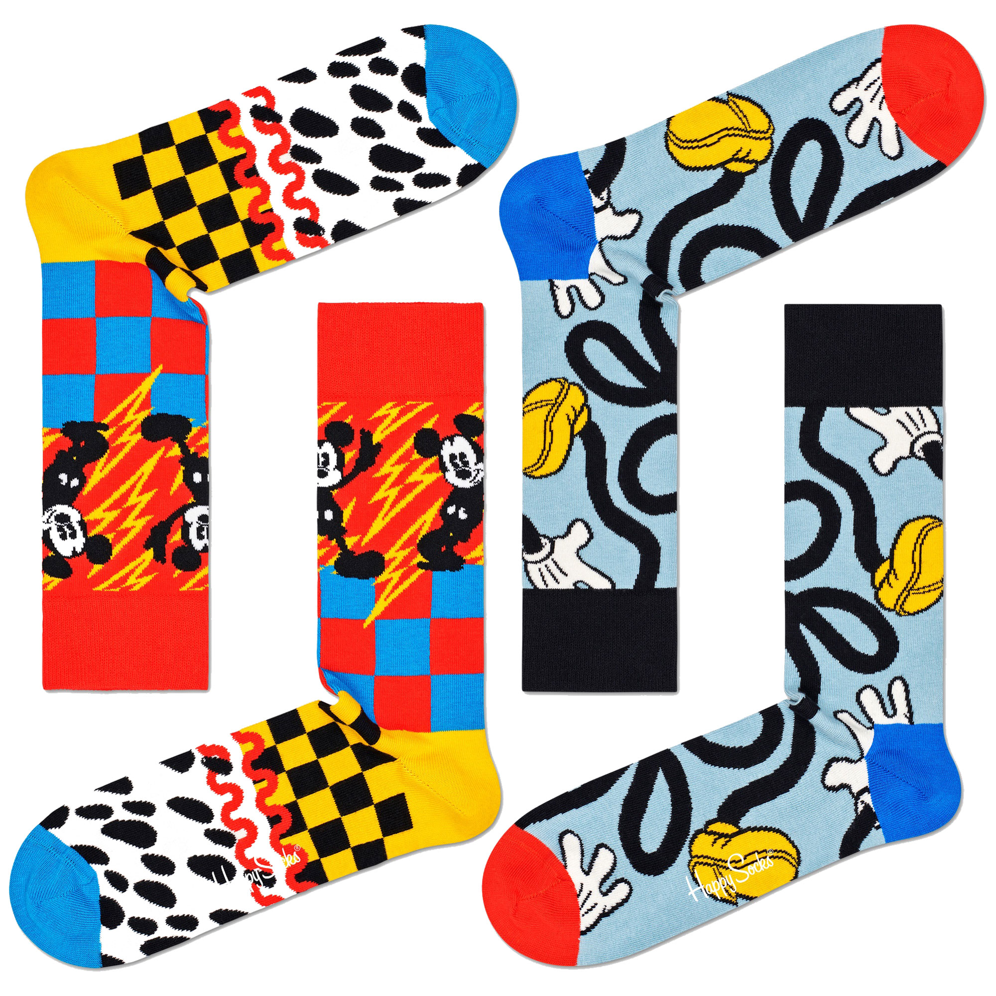 Pacote com 2 pares de meias Happy Socks do Mickey Mouse