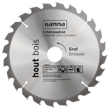 GAMMA afkortzaagblad 24 tanden voor hout - 210 x 30/16 mm