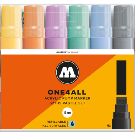 Molotow One4All 627HS 15 mmPastel-Set by MolotowAcrylmarker - 15 mm
