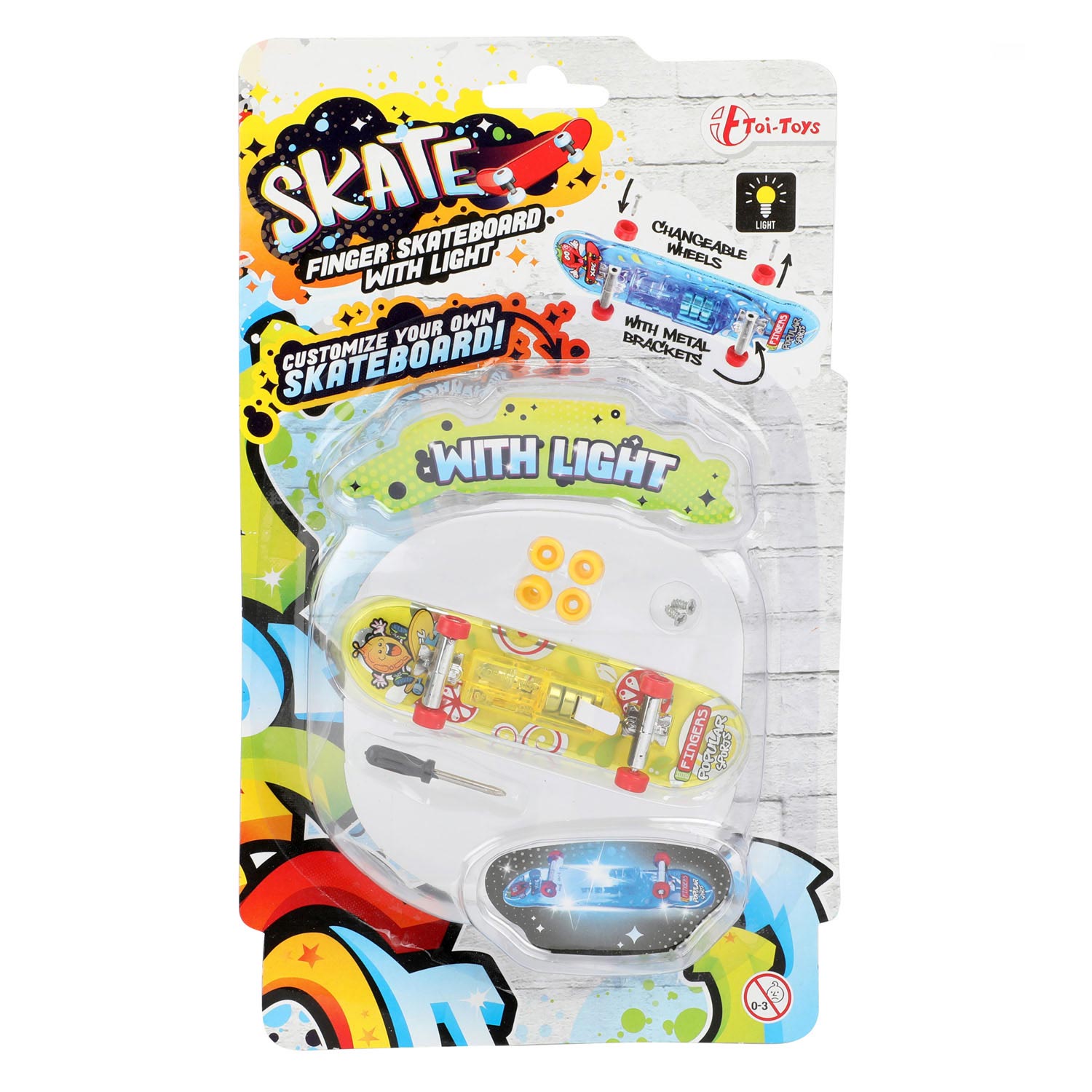 Vinger Skateboard met Licht en Extra wielen