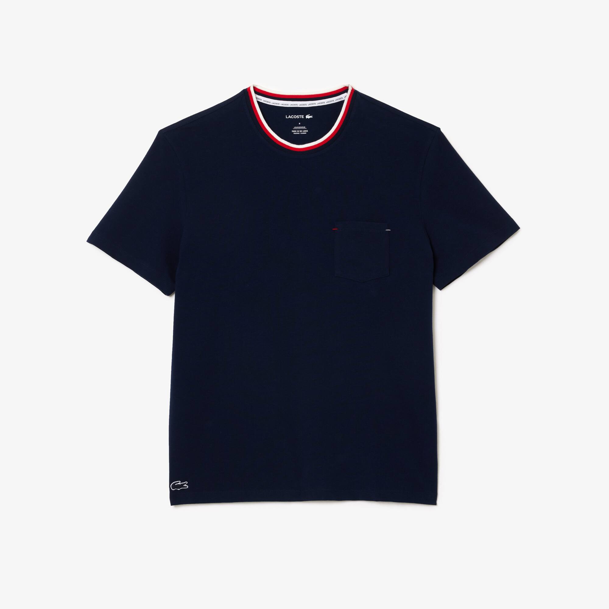 Pyjama-Oberteil mit Kontrastkragen Loungewear - Blau - Lacoste - Herren