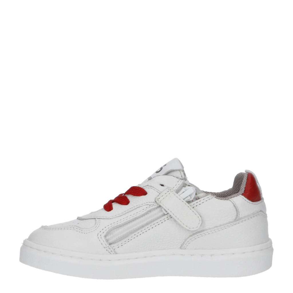 Pinocchio leren sneakers wit/rood