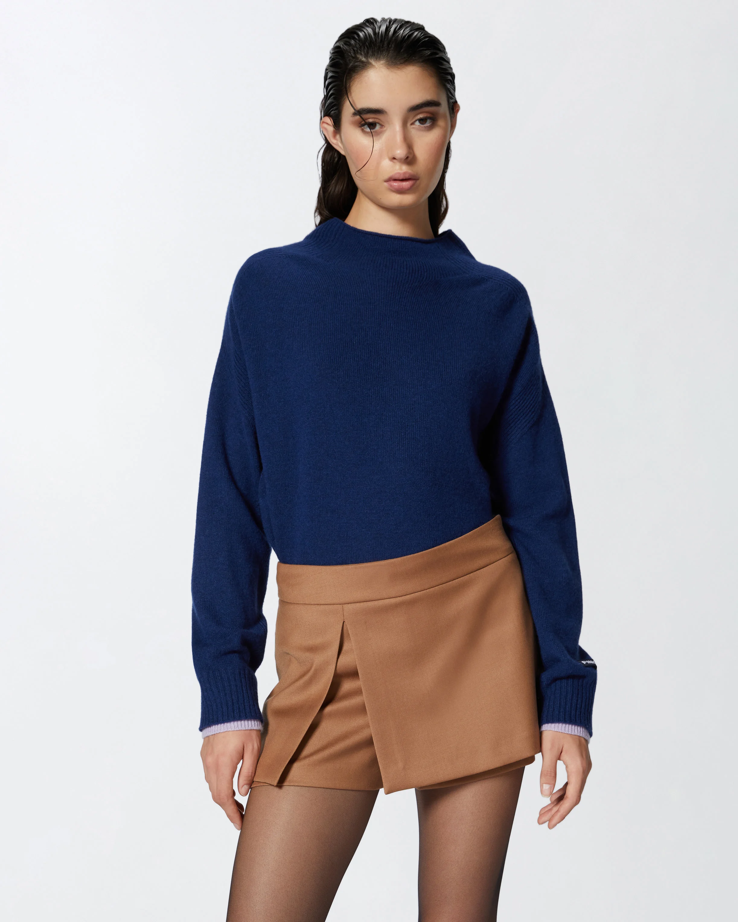 Pull à col officier | Bleu