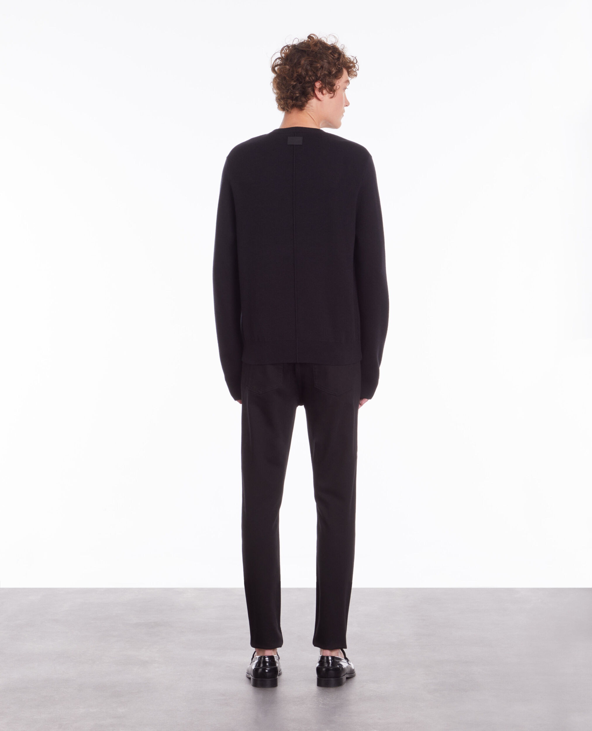 Pull noir cobra en laine mélangée