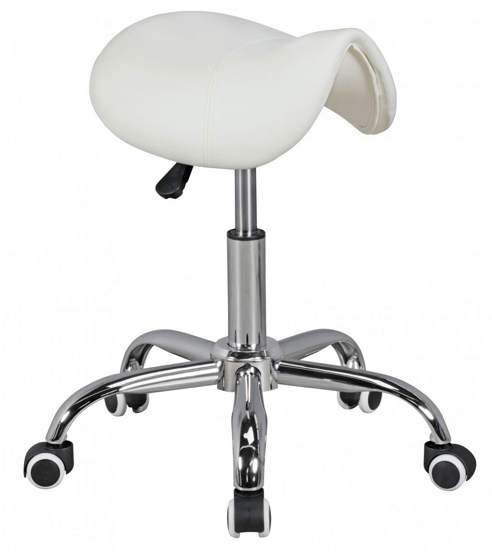 Bürohocker 60 x 60 cm weiß silber