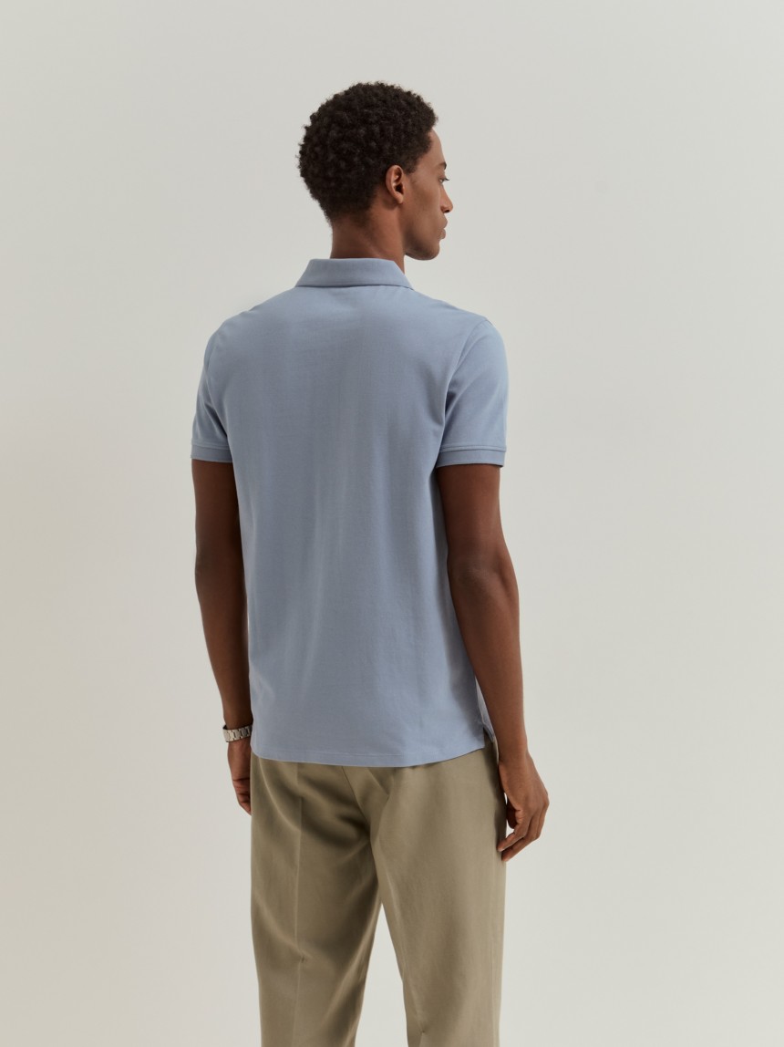 Polo piqué slim fit garment dye