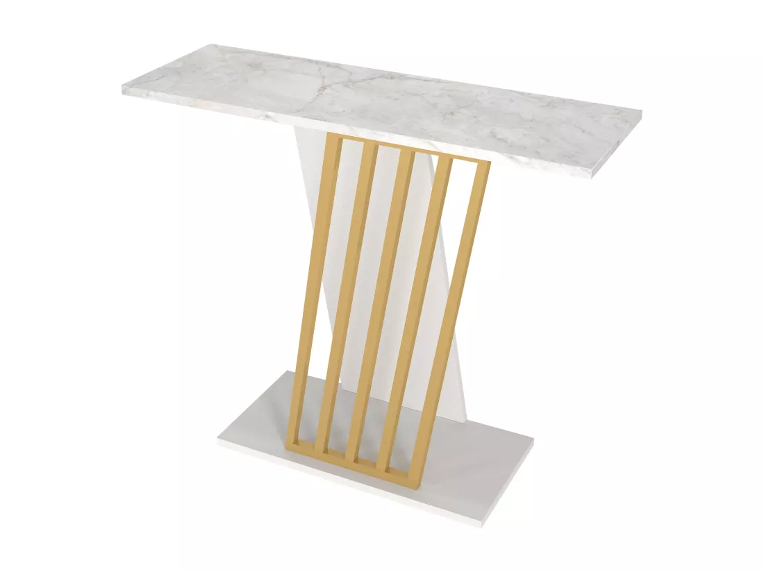Console - Effet marbre blanc et doré - ORSONA