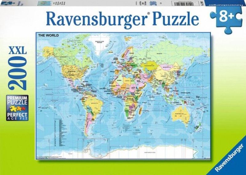 Wereldkaart Puzzel (200 Stukjes)