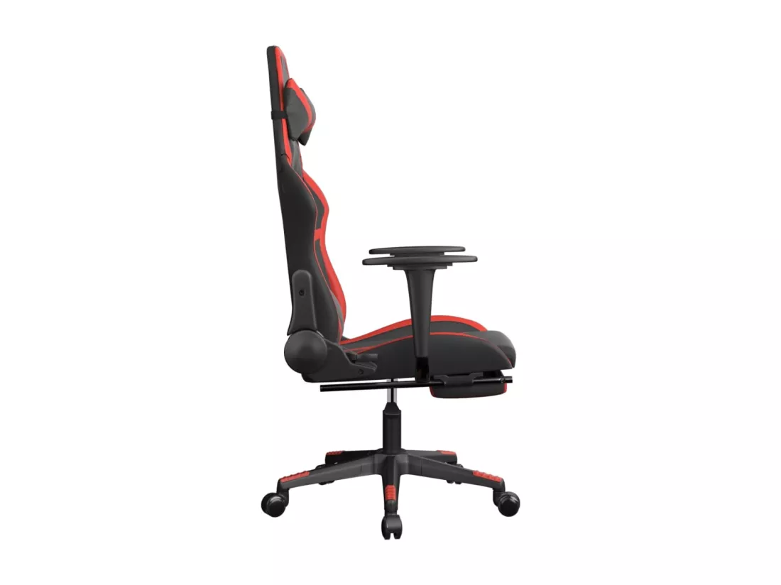 Chaise de jeu de massage avec repose-pied Noir&Rouge Similicuir