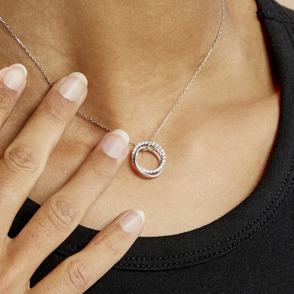 Collier Circus Argent Blanc Oxyde De Zirconium