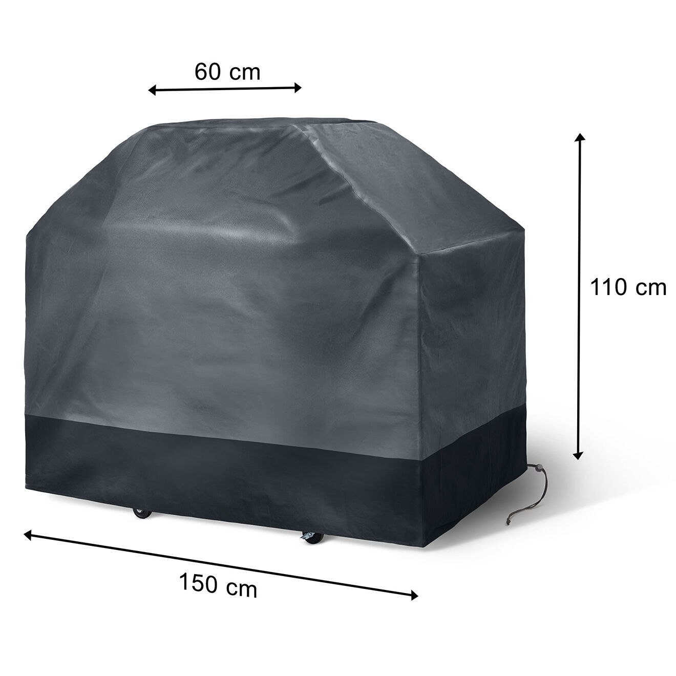 Pratik Garden Housse de protection pour barbecue xxl gris/noir - 150x60x110 cm