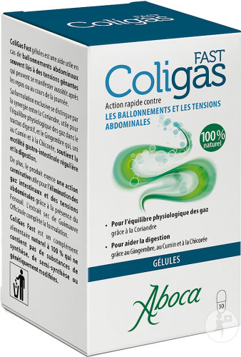 Aboca Coligas Fast Contre Le Ballonnement Et Les Tensions Abdominales 30 Gélules
