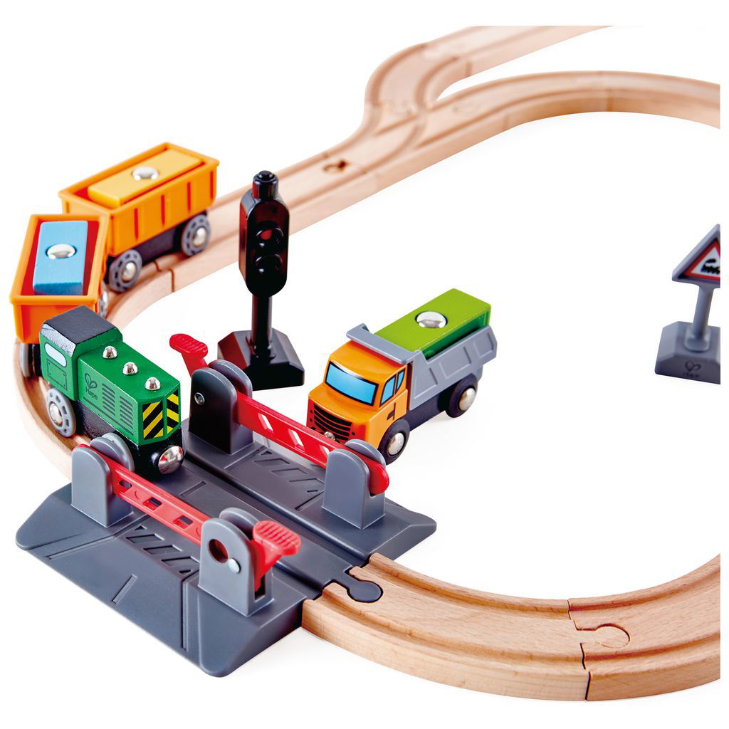 HapeHape   Bahnübergang und Kran Set