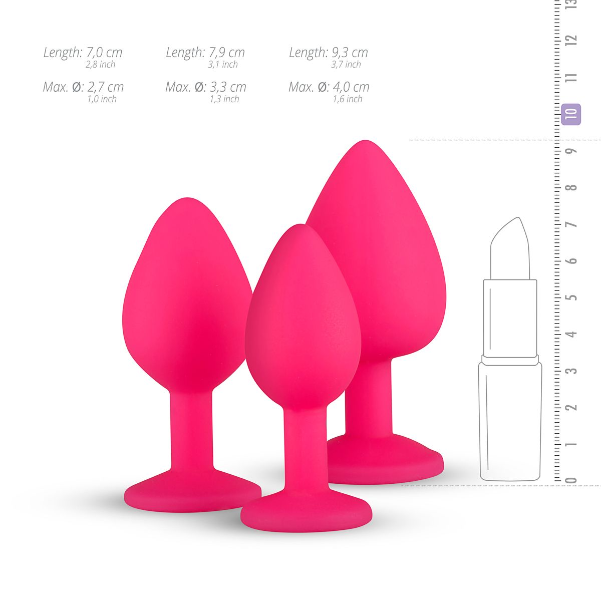 Easytoys - Analplug aus Silikon in Pink mit Zierstein - groß