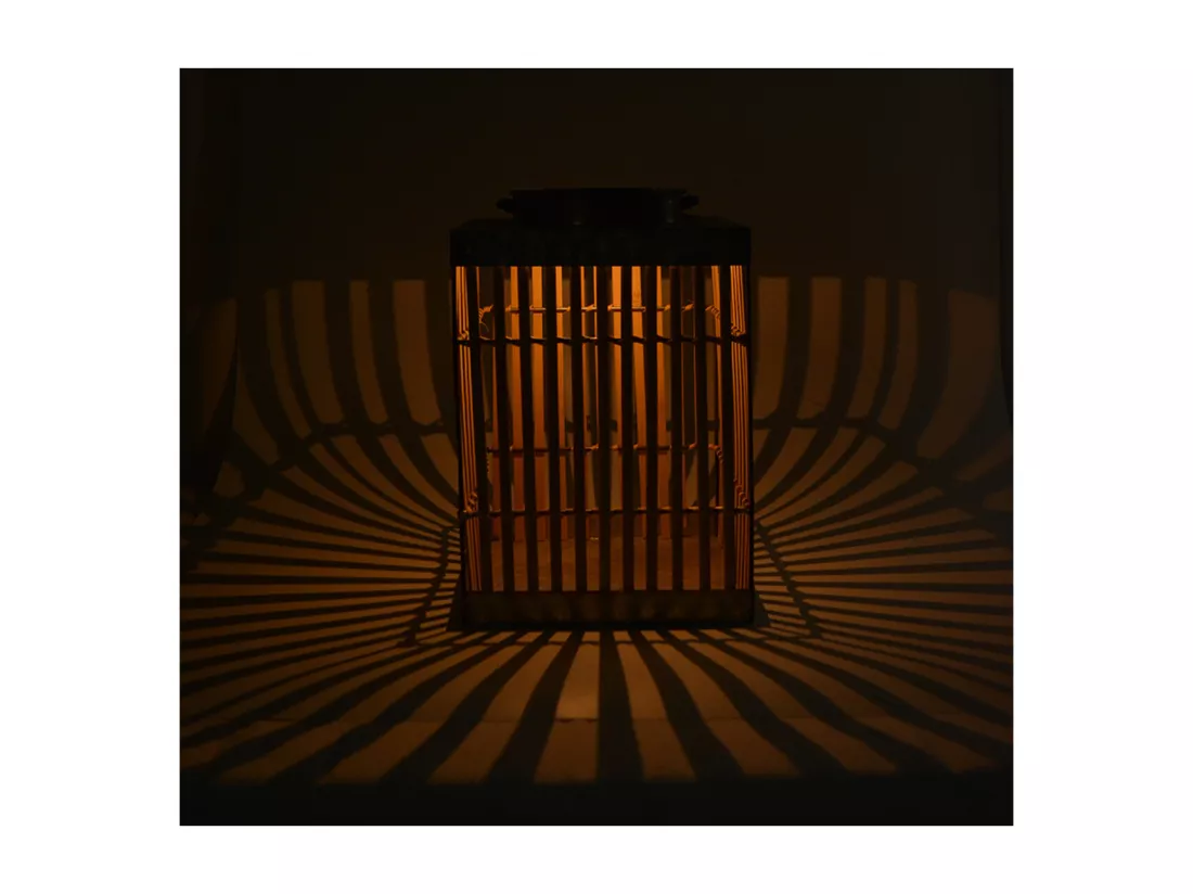 Lanterne solaire bambou Carrée - Orium