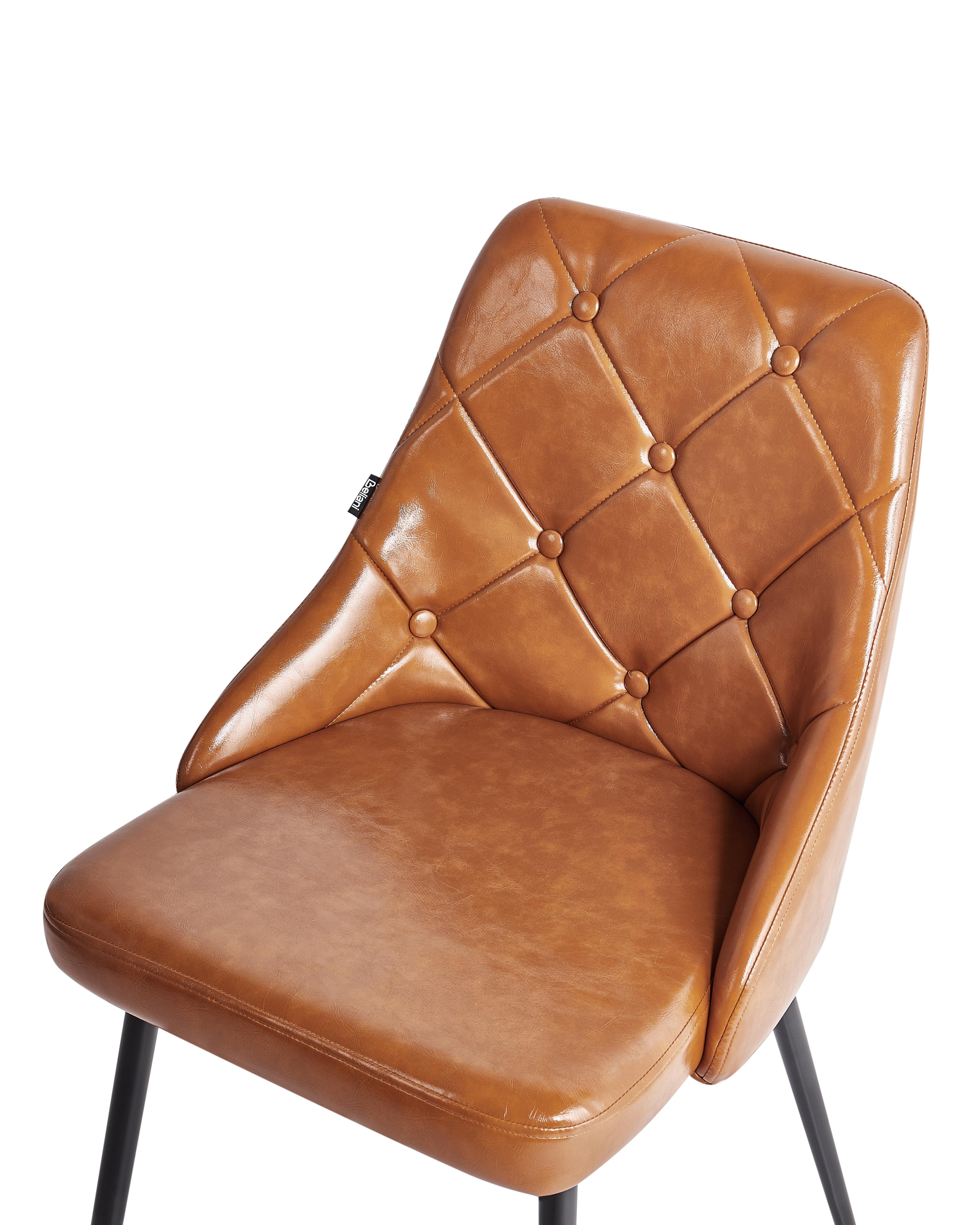 Set van 2 eetkamerstoelen VALERIE Kunstleer Goudbruin