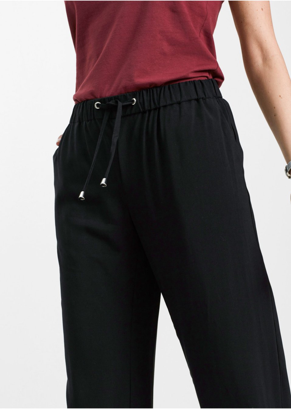 Pantalon à taille élastiquée imprimé en viscose