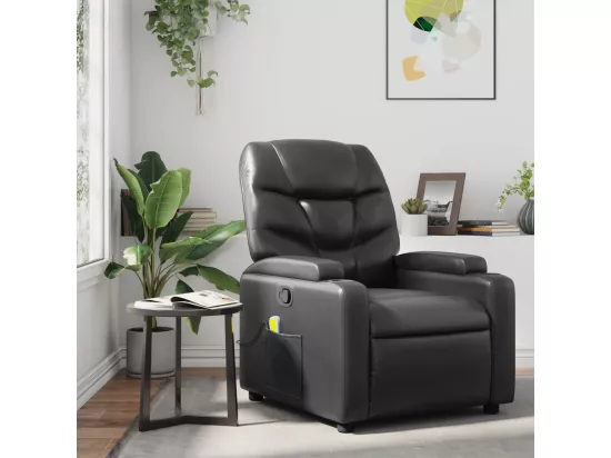 Fauteuil massant inclinable Noir Similicuir