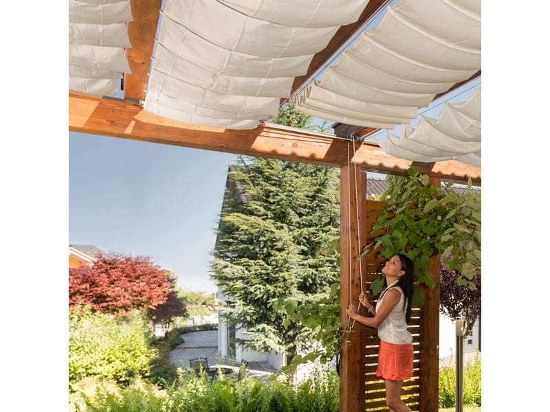 Windhager Sonnensegel-Pergola-Komplett-Set, 270 x 140 cm, W Beschattungsmeister für Indoor und Outdoor