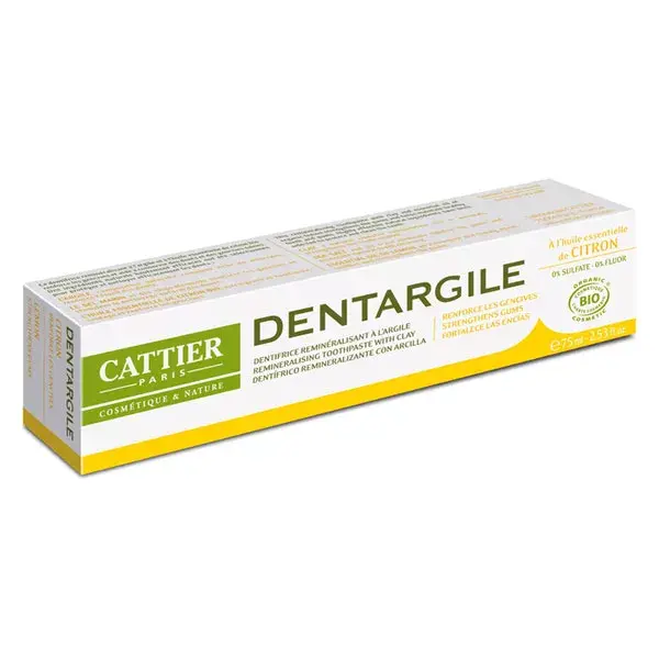 Pasta de dentes orgânica com limão Cattier Dentargile 75ml