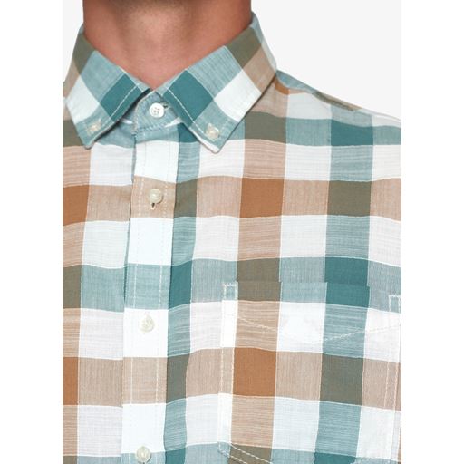 Signal Glen Slub Hunter Check Skjorte, Ocean Teal, 3XL