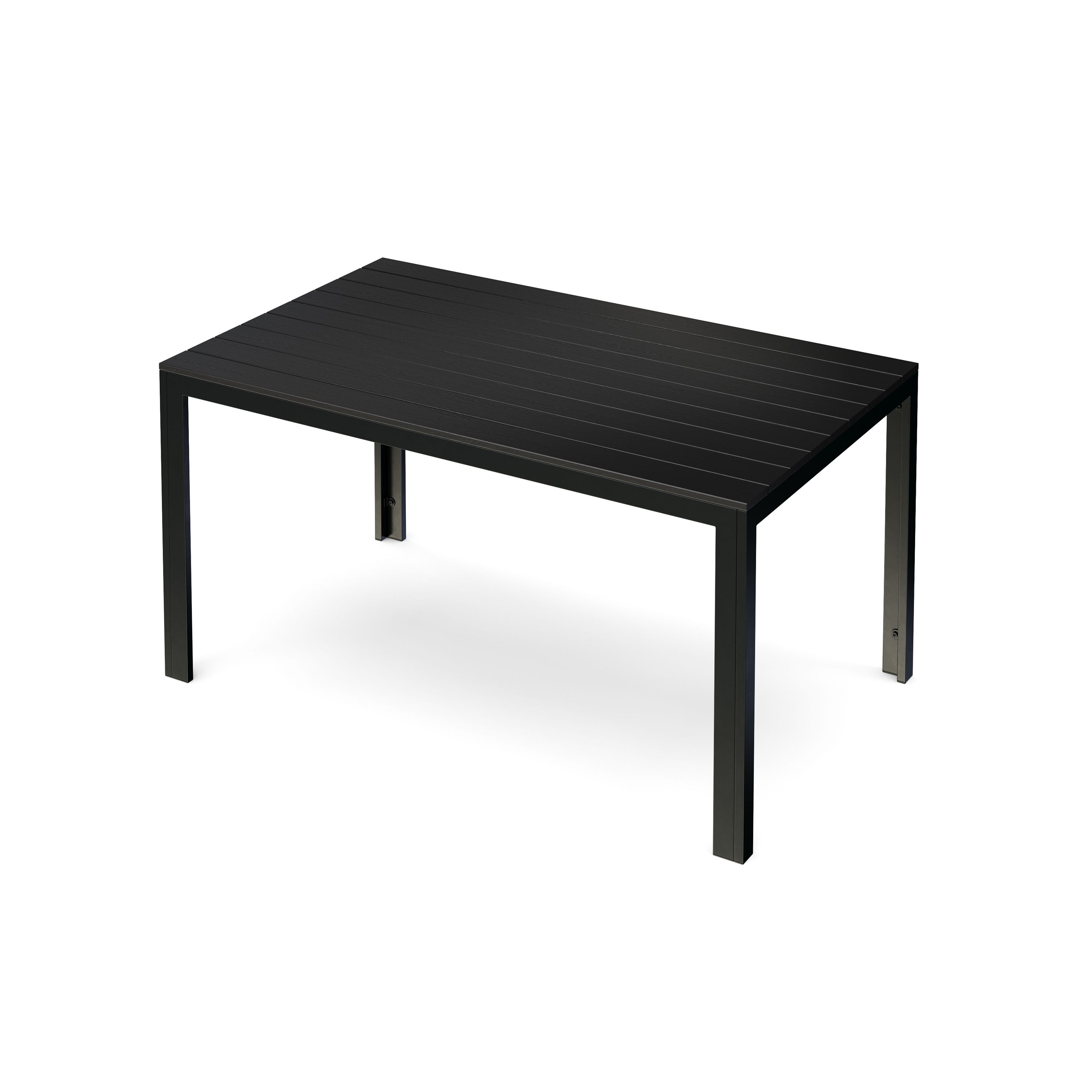 Gartentisch RIVI 150 x 90 cm schwarz