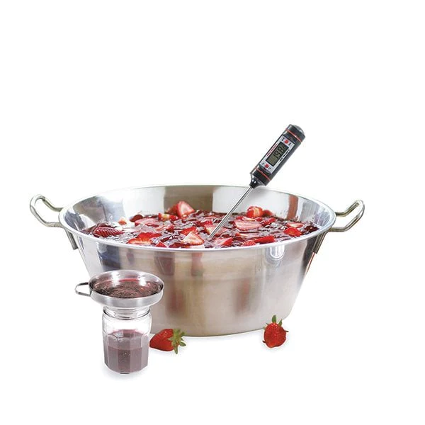 Lot Bassine à confiture 38 cm et 100 étiquettes autocollantes décor fr
