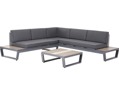 Garden Place Amelie 5-persoons tuinmeubelset bestaande uit: Tafel, aluminium, grijs