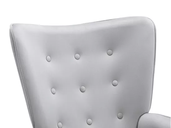 Fauteuil en velours gris VATELY