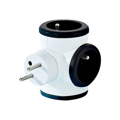 WATT & CO - Multiprise triplite rotative - blanc/noir