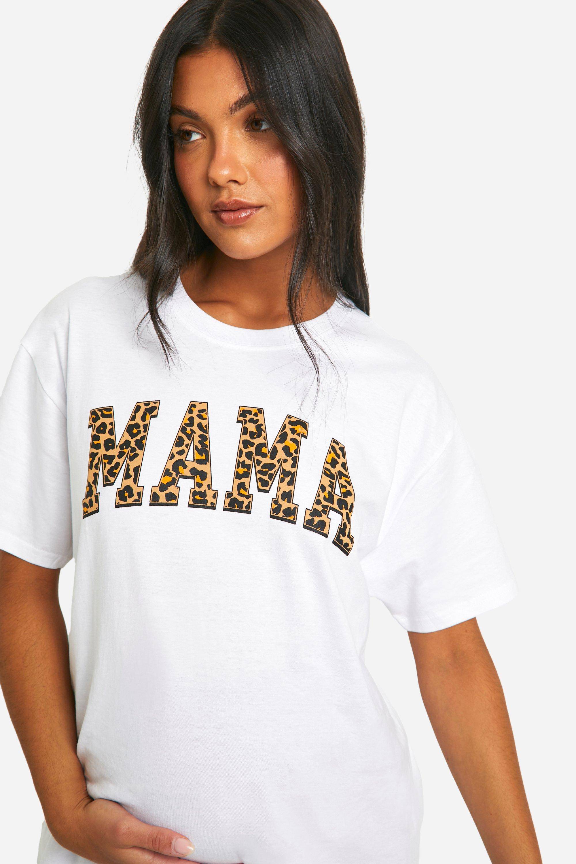 boohoo Maternité Mama T-shirt oversize à motif léopard