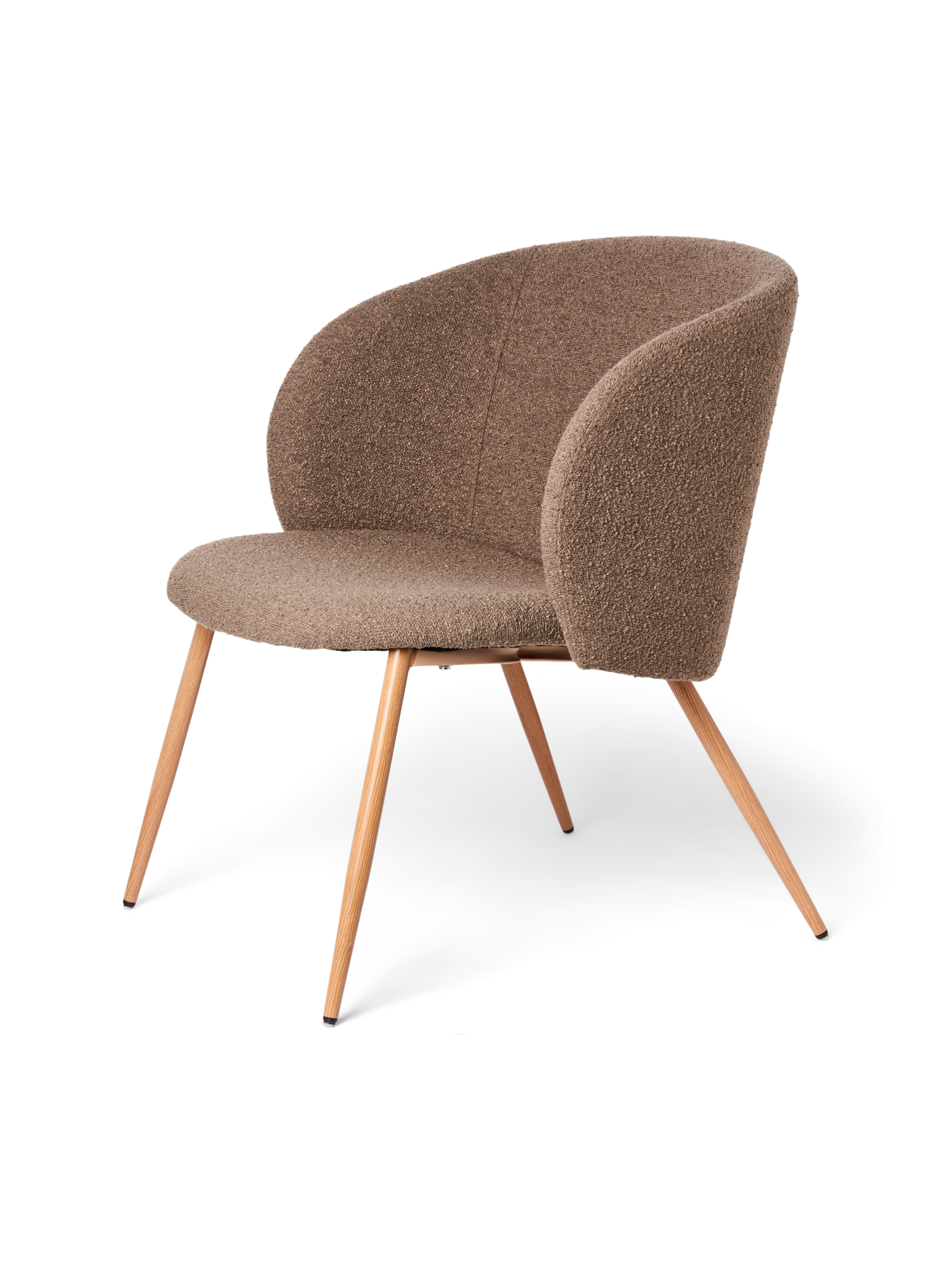 Loungestol i boucléstof | Jern/polyester/polyuretan. 67 x 43,5 x 78 cm. | Brown