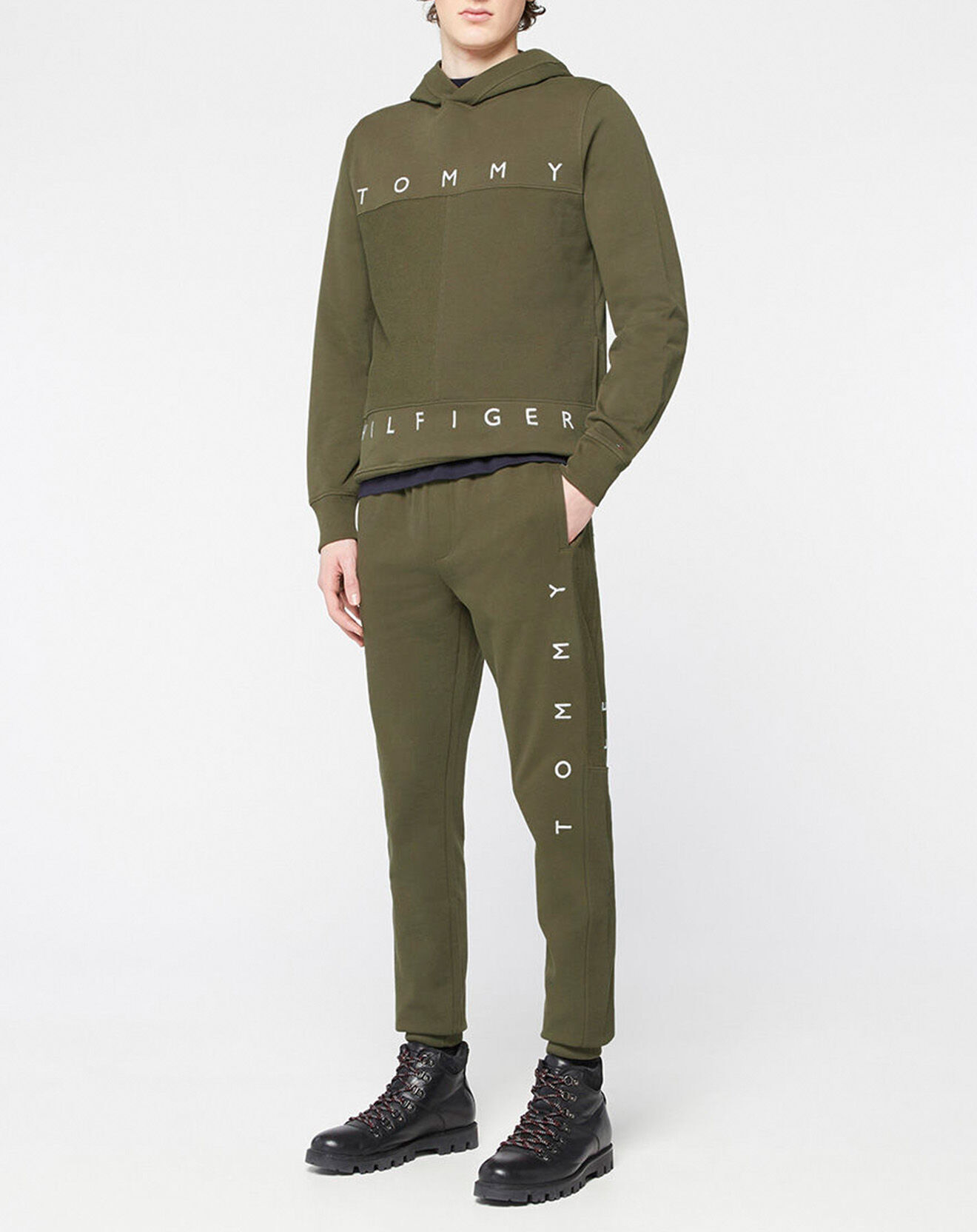 Tommy Hilfiger Sweat à capuche Large Flag kaki