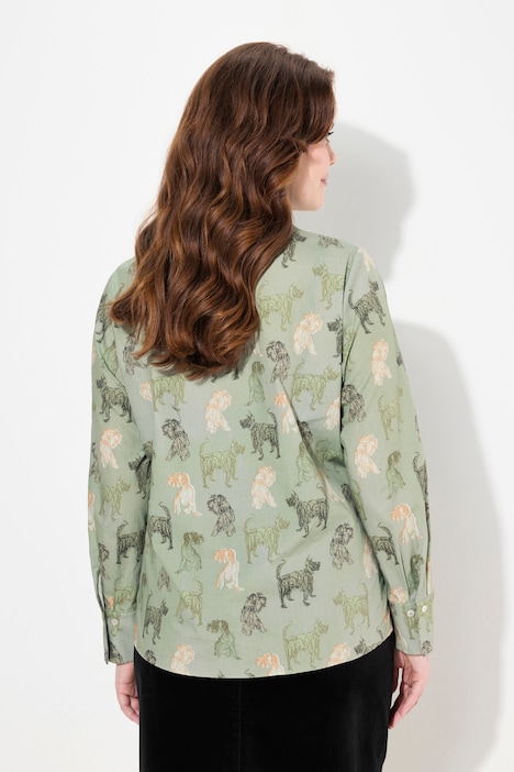 Bluse, Landhausdruck, Kelchkragen, Langarm