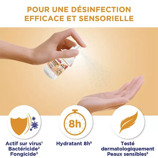 Spray desinfetante hidroalcoólico Baccide para mãos e superfícies, fragrância Flor de Laranjeira, 100ml
