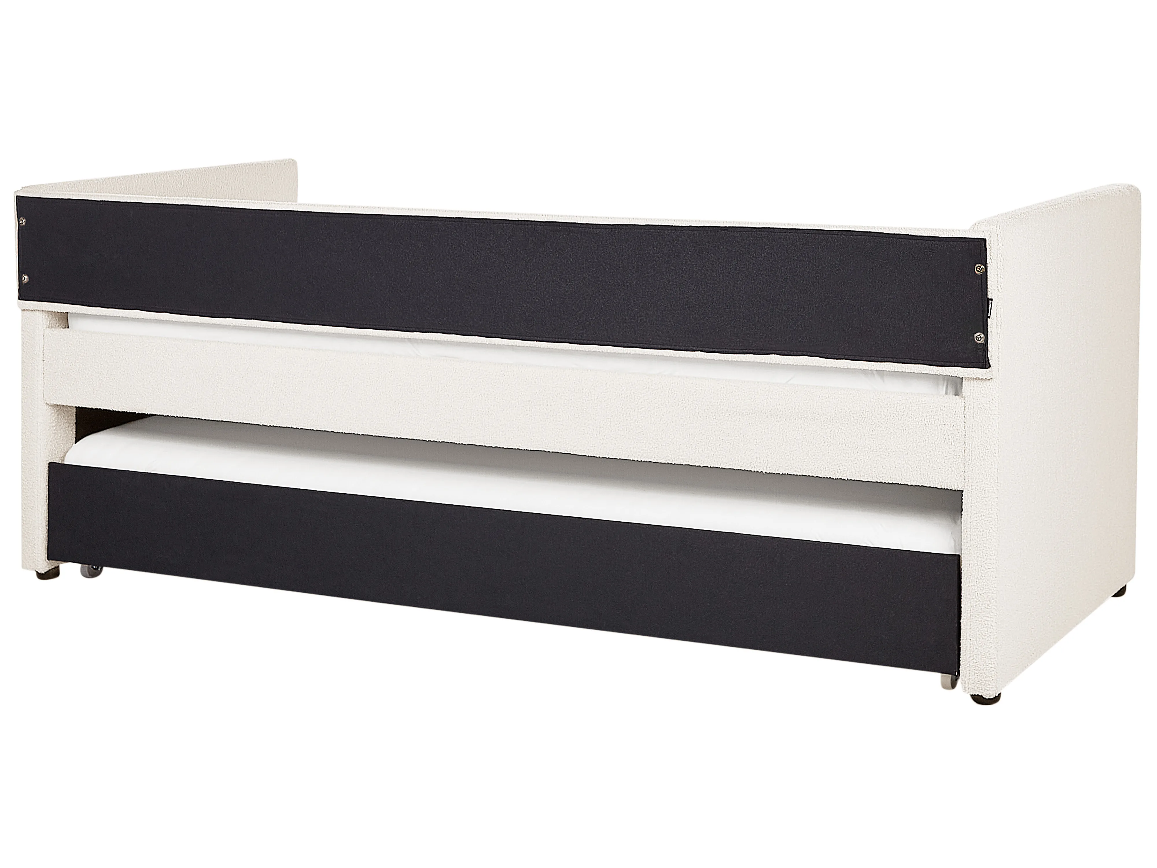 Onderschuifbed Bouclé TROYES 90 x 200 cm Lichtbeige