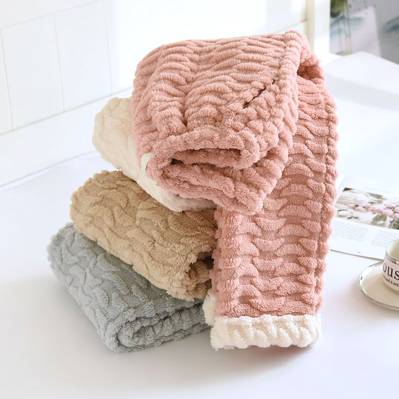 MelMount - Trekkoord taille tweekleurige koraal fleece rechte pijp pyjamabroek