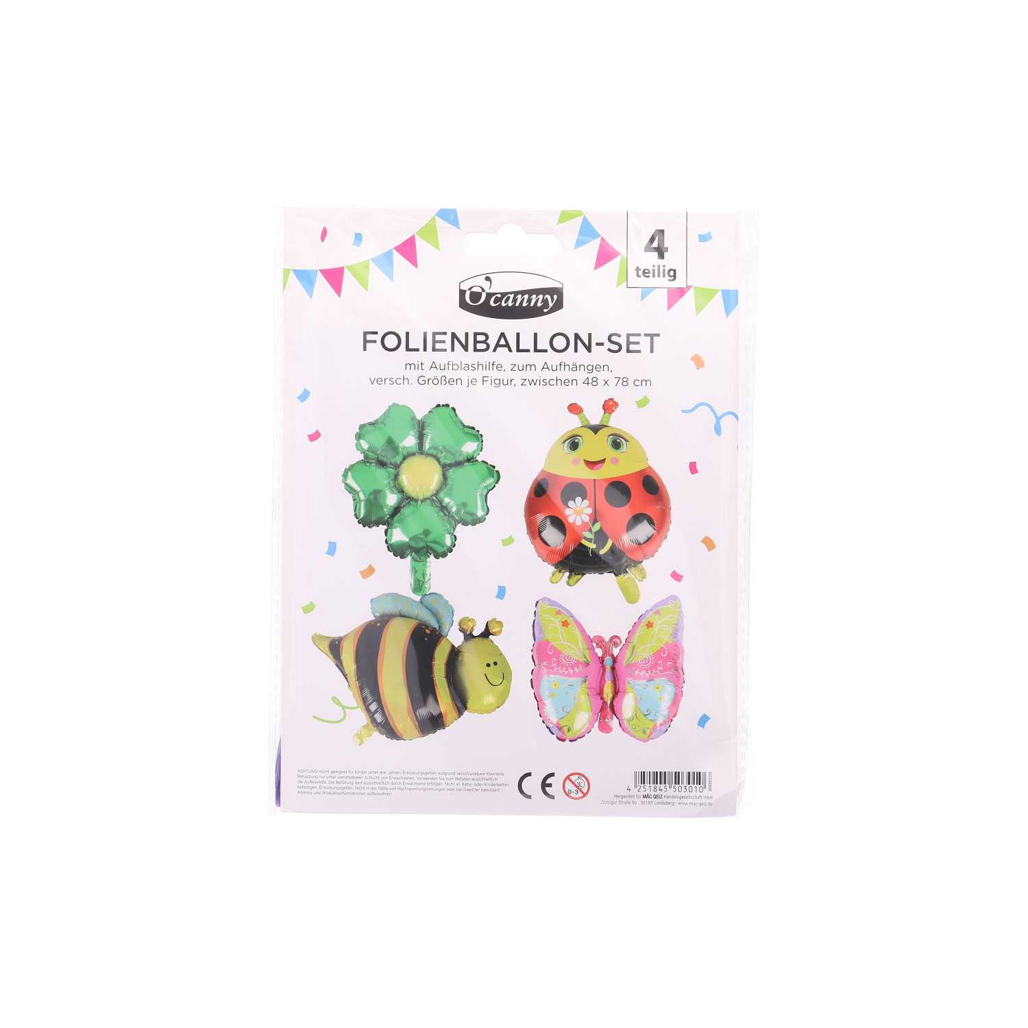 O'Canny Folienballon-Set 48 - 78 cm 4teilig