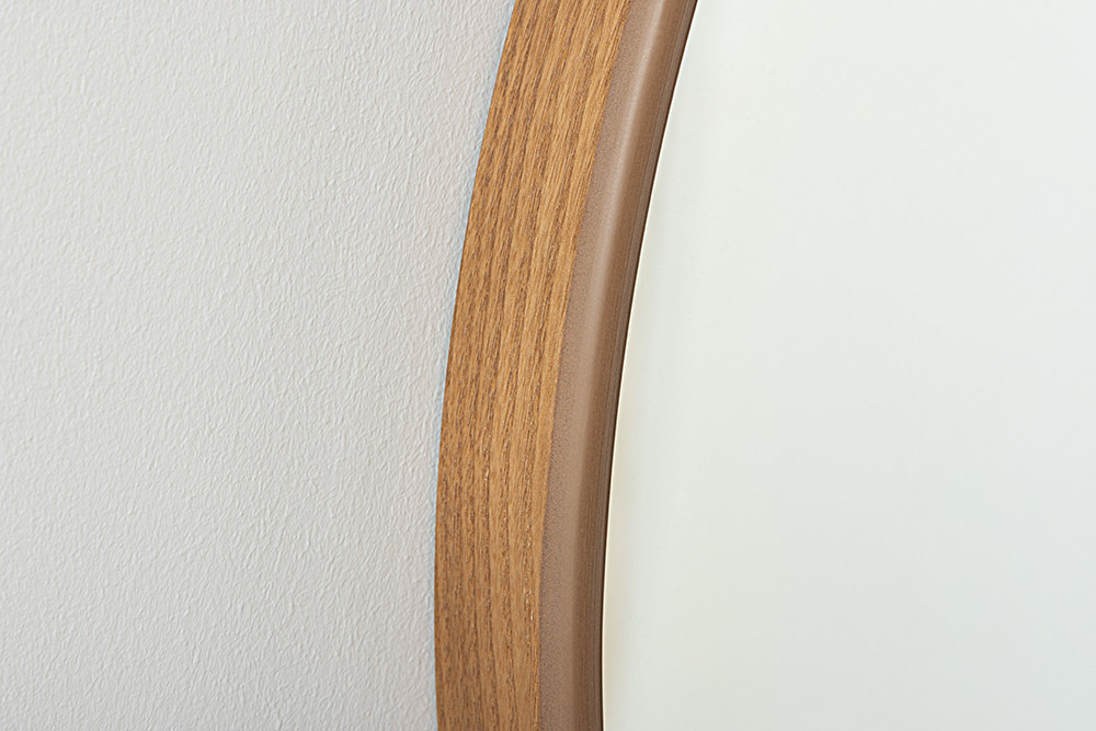 Runder Wandspiegel PORTRAIT 70cm natur in Eichenholz-Design