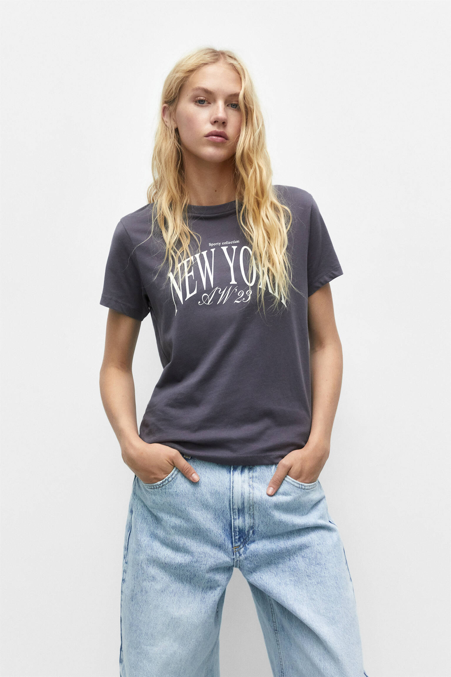 CAMISETA DE MANGA CURTA COM TEXTO 
