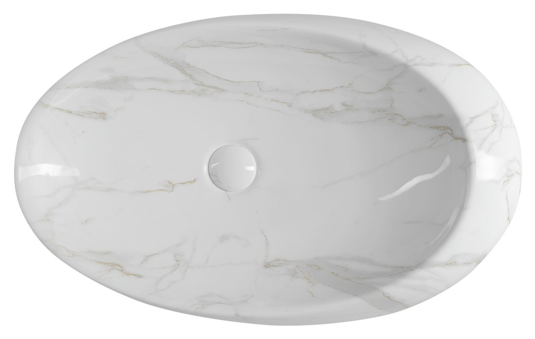 Sapho Dalma keramische waskom marmer structuur 68x44x16,5cm