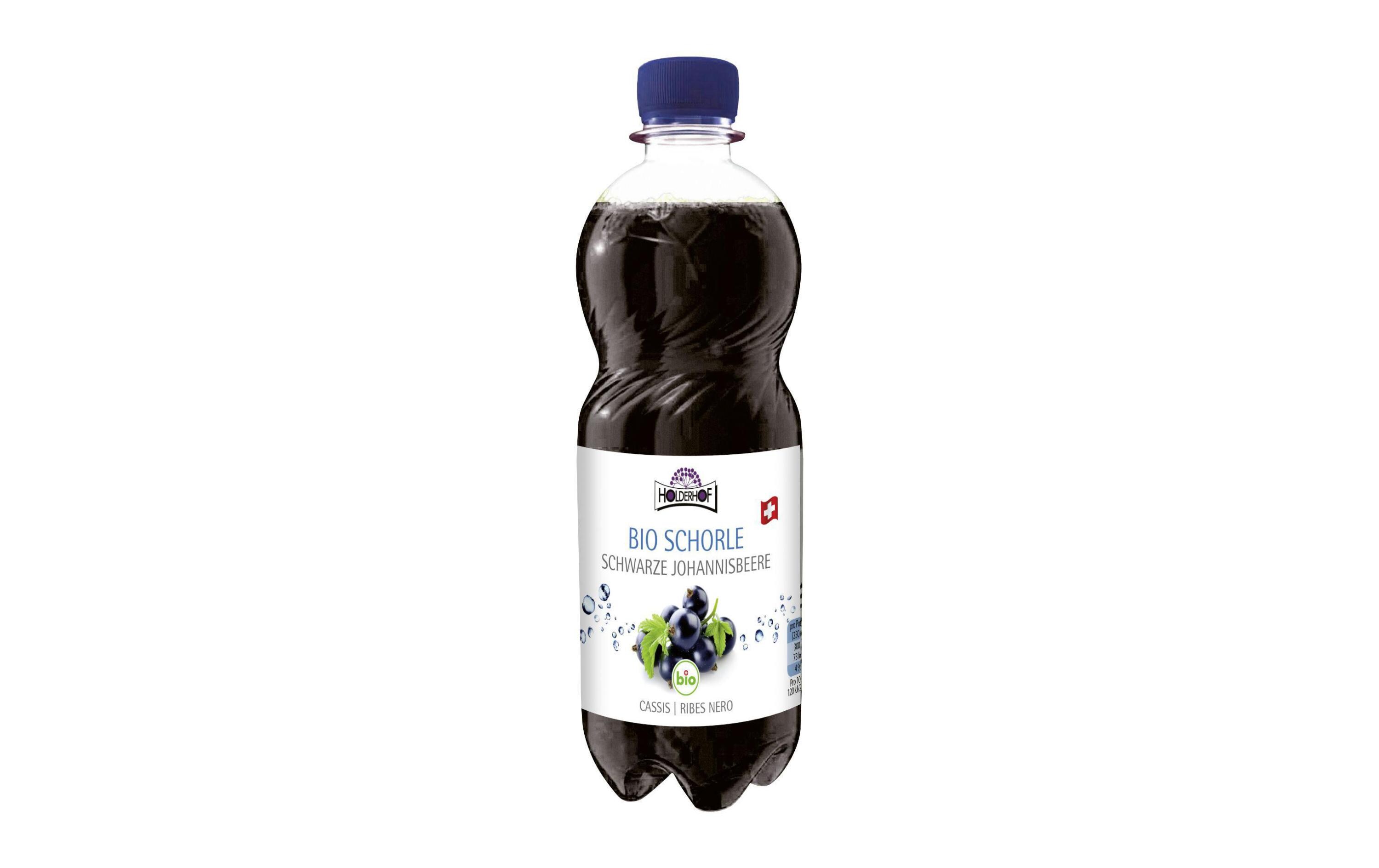 Soft-Drinks Bio Schwarze Johannisbeer-Schorle 500 mlKohlensäurehaltiges Bio-Getränk mit Schwarzen Johannisbeeren
