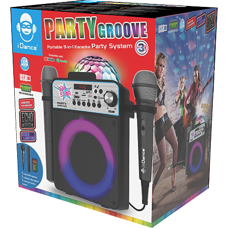 iDance Party Groove 3 bluetooth karaoke højttaler - sort