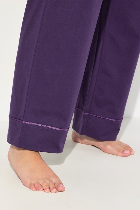 Pyjama, Satin-Piping, Reverskragen, Langarm