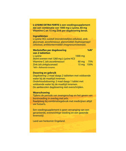 Bloem L-Lysine Extra Tabletten 60TB